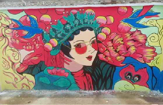 留坝墙体彩绘-网红墙