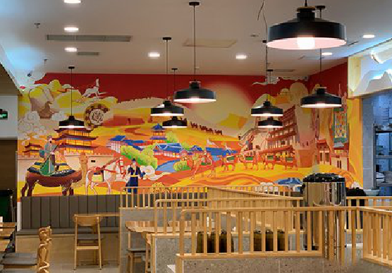 留坝商业空间彩绘介绍。