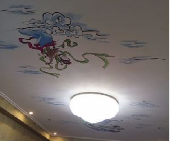 留坝如何快速绘制天花板上的手绘墙？