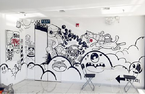 留坝手绘墙并非传统涂鸦。